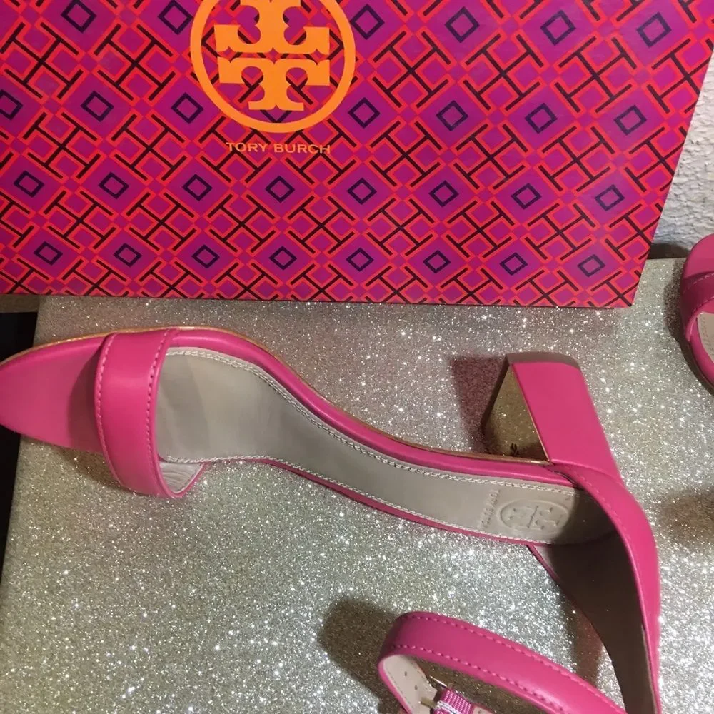 Tory Burch Cecile Ankle Strap Block Heels - NEW!